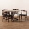 Baxton Studio Berlin Black Upholstered Walnut Finished 5-Piece Wood Dining Set 155-9546-9545 - alternate 6
